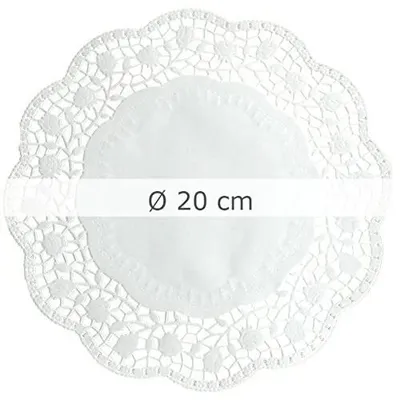 Produktbild von Tortenspitze Rose 20cm 6St ws rund