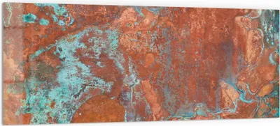 Produktbild von DEQORI Küchenrückwand Glas 125x50 cm 'Rostige Kupferplatte' Spritzschutz Bad Rückwand