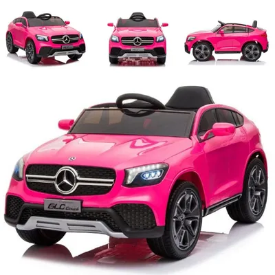 Obrázok produktu pre Detské vozidlo - Elektrické auto "Mercedes GLC" - licencované - 12V batéria,2 motory+ 2,4Ghz+kožené sedadlo+EVA-ružová