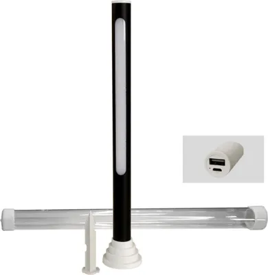 Produktbild von Harms Stableuchte LED Akku Campingleuchte USB Dimmer Powerbank IP65 Erdspieß Alu 31cm