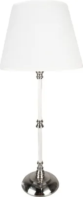 Obrázek produktu pro Stolní lampa Clayre & Eef Ø 18x44 cm Bílá stříbrná barva železa
