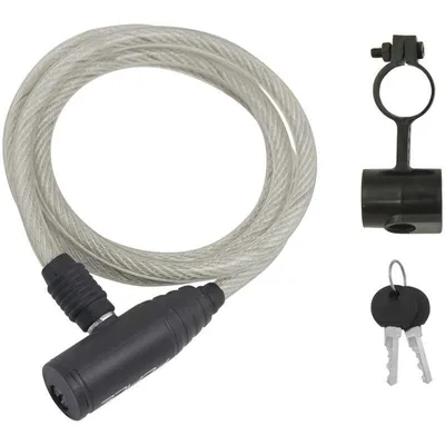 Produktbild von Spiral Schloss + Halter 120cm/8mm durchsichtig