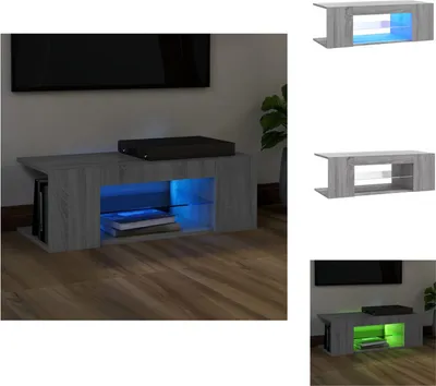Produktbild von vidaXL TV-Schrank mit LED-Leuchten Grau Sonoma 90x39x30 cm -  TV-Möbel