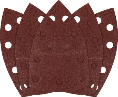 Obrázek produktu pro GRAPHITE Brusný papír na suchý zip delta 102x152 mm, 5 kusů, s 11 přísavnými otvory; oxid hlinitý; na dřevo, kov, plast, sklo, sádrokartonové desky