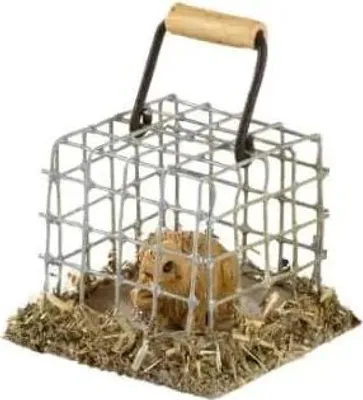 Produktbild von Käfig mit Hase, Holzminiatur, für Hobby- und Modellbau