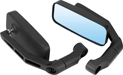 Immagine prodotto di 2 pezzi specchietto retrovisore moto modificato in alluminio, antiriflesso, specchietto retrovisore (nero)