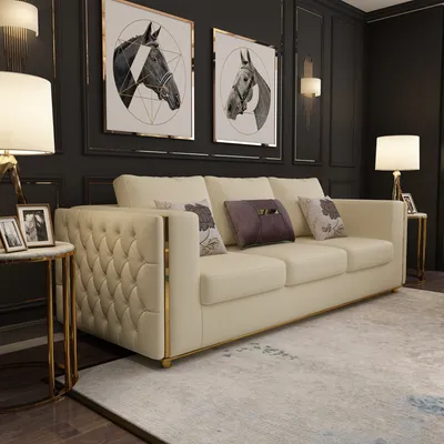 Produktbild von Ledersofa Couch Wohnlandschaft Garnitur Design Modern Sofas Sofa 3 Sitzer Sitz