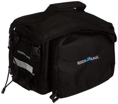 Produktbild von Fahrradtasche Gepäckträgertasche Radtasche - 28 x 35 x 48 cm - Schwarz - Mit Reflektor - Doppelreißverschluss für Gepäckträger