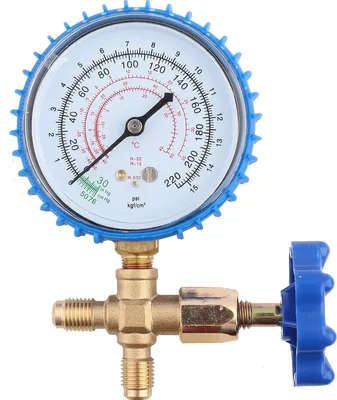 Obrázek produktu pro Tlakoměr pro dobíjení chladiva pro klimatizaci Manometr vhodný pro R410A R22 R134A R404A