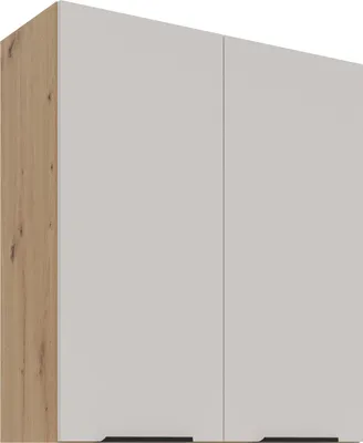 Produktbild von Küchen Hängeschrank 80 cm Küche SOLANO Kaschmir beige matt + Eiche Artisan matt Küchenzeile Küchenblock Küche Einbauküche