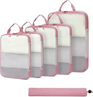 Produktbild von Packtaschen 6er Set, Koffer-Organizer, rosa, für Urlaub