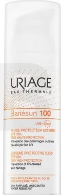 A product shot of a bottle of Uriage Bariésun sunscreen.