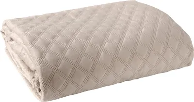 Produktbild von Tagesdecke, gesteppt, modern, Samt Velvi 170x210 015 Dunkle Creme