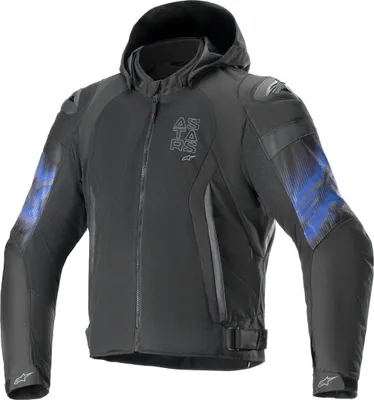 Image de Veste de moto imperméable en textile Alpinestars Zaca Air Venom, noir/bleu, 4XL