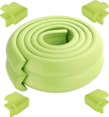 Image de [Pack de 2] 2 mètres de longueur de protection de bord de table Baby Proector + 8 coins (Vert) Doux, non toxique et écologique