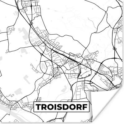 Produktbild von MuchoWow® Poster Troisdorf - Karte - Stadtplan 75x75 cm - Wand Dekoration