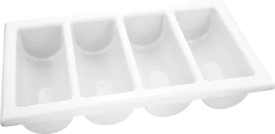 Produktbild von Besteckkasten Gastro, 4 Fächer, Kunststoff, Weiß