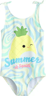 Produktbild von Squishmallows - "Summer Of Squish" Badeanzug für Mädchen NS9568 (158-164) (Gelb/Blau/Weiß)