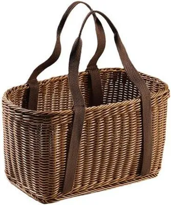 Produktbild von 360Home Korbtasche Korb Geflecht Kunstrattan Braun Griff aus Leinen 21*19*36cm