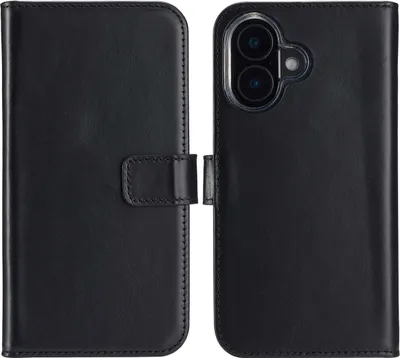 Produktbild von Selencia Echtleder Klapphülle iPhone 16 Plus - Schwarz