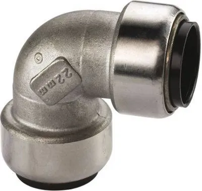 Produktbild von Edelstahl Steckfitting Tectite Winkel 90° 15 mm innen-innen lösbar DVGW