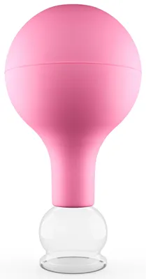 Produktbild von Pulox Schröpfglas aus Echtglas diverse Größen und Farben pink 25mm