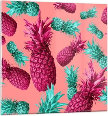 Produktbild von Bilder auf glas - Ananas Obst Saft - 50x50cm - Glasbilder - Wandbilder - Kunstdruck - zum Aufhängen bereit - Wanddekoration aus Glas - Glas Bilder - Wandbild auf Glas - Einteilig - GAC50x50-4031