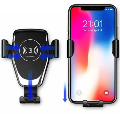 Image de Chargeur sans fil Qi pour voiture UNIQ 10 W avec support automatique pour grille d'aération