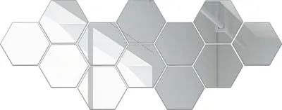Immagine prodotto di Piastre a specchio esagonali flessibili e riflettenti, piastrelle autoadesive, adesivi senza vetro per la decorazione della casa, l'uso quotidiano, il soggiorno, la cucina e il bagno