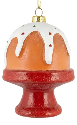 Imagen del producto de Adorno navideño de Clayre & Eef, forma de pastel, color marrón, material: plástico