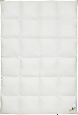 A white duvet laid flat on a white background.