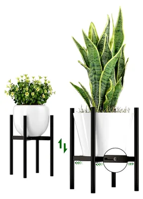 Produktbild von Verstellbarer Blumentopfständer: Moderner Blumenhalter aus Metall für Innen- und Außenbereich