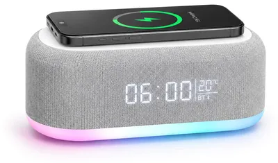 Digitaler Radiowecker mit kabelloser Ladestation, 6-in-1, 15 W, Bluetooth