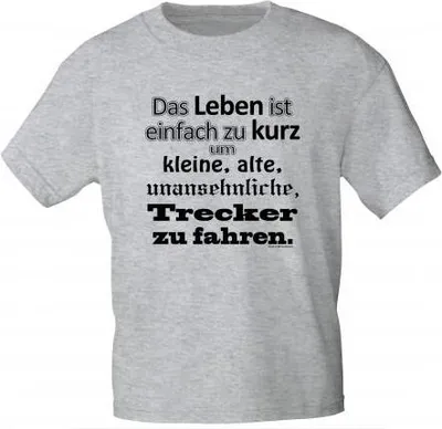 Produktbild von T-Shirt mit Print - Das Leben ist viel zu kurz - 10777 graumeliert - Gr. S-XXL Größe - M