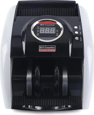Image de Compteuse de billets - Machine à compter les billets - 900 billets/min - Détection UV des faux billets - Écran LED - Démarrage/arrêt automatique - Alimentation arrière - Prise UE - Noir