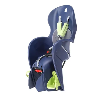 Produktbild von KROSS Wallaroo Kindersitz Fahrrad hinten, 9–22 kg, Rahmenmontage, 3-Punkt-Gurt, verstellbare Fußstützen, Dunkelblau/Limette