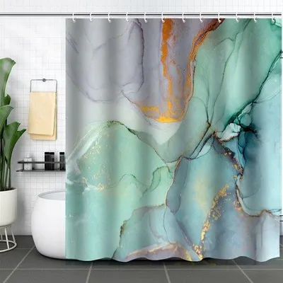 Image de Rideau de douche anti-moisissure - Imperméable - En polyester lavable - Imperméable - Idéal pour la salle de bains et la baignoire - 180 x 200 cm