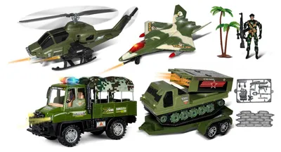 Image de Voiture militaire avec remorque, 63 cm