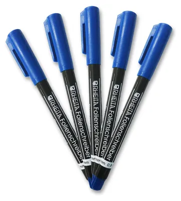 Produktbild von Folienschreiber wasserfest Blau 5 Stück