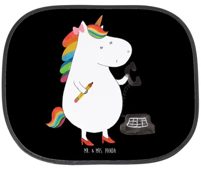 Produktbild von Mr. & Mrs. Panda autofenster sonnenschutz Einhorn Sekretärin - Schwarz - Geschenk, Auto, Unicorn, Büro, Autoscheibe, Steuerkanzlei, Seitenfenster, Einhörner