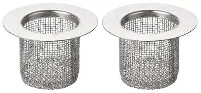 Image de 2 pièces de crépine pour lavabo, en acier inoxydable 304, pour un diamètre de tuyau de 40-50 mm, avec une profondeur de 40 mm