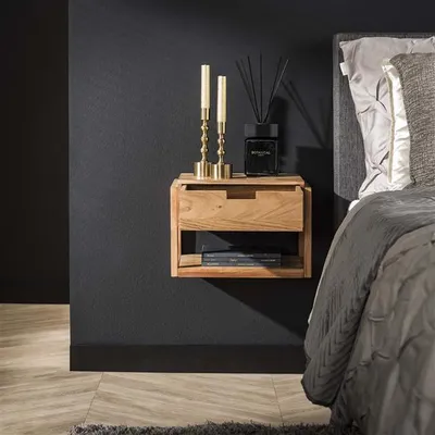 Produktbild von Hoyz Collection – Nachttisch 1L Floating – Akazienholz