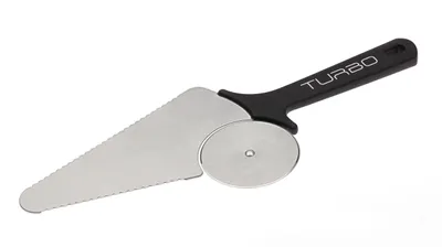 Zdjęcie produktu dla TURBO PRODUKTE Turbo Pizzaschneider 3w1 – roller, krajalnica & łopatka, nierdzewny, do zmywarki