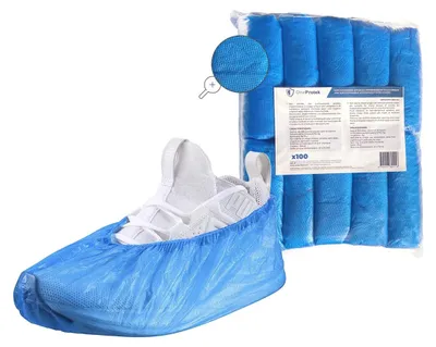 Wegwerfüberschuhe 100 Stück, wasserdicht, rutschfest, CPE, blau