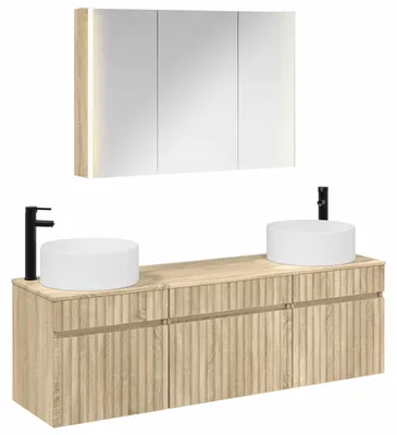 Produktbild von vidaXL Badezimmerschrank-Set 4 pcs Sonoma-Eiche 103,5 x 15,5 x 70 cm