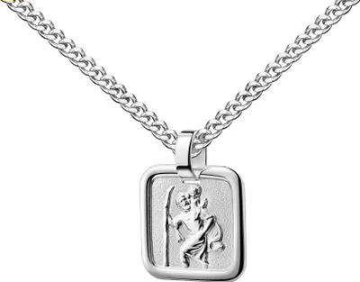 Produktbild von Christophorus-Anhänger 925 Silberanhänger für Damen und Herren. Mit Kette 50 cm