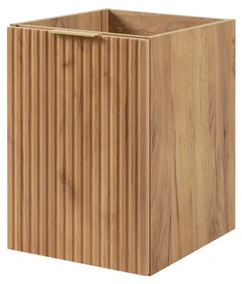 Produktbild von Badezimmerschrank mit Wäschekorb, Eiche Craft, 40 x 57 x 46 cm, goldene Griffe