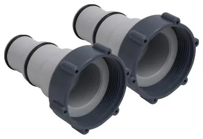 Produktbild von Poolschlauch Adapter - Schlauchverbinder 2er Set - 32/38 mm auf 92 mm - Gewinde auf Klemmtyp - Kunststoff - Armeegrün