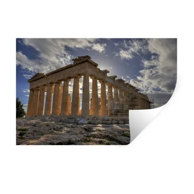 Obrázok produktu pre MuchoWow® Nálepka na stenu - Historický Parthenón v gréckych Aténach - 90x60cm - Samolepiaca a polohovateľná