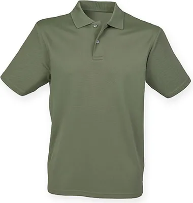 Produktbild von Henbury H475 | Herren Coolplus Wicking Polo Shirt / Mikro-Piqué - Farbe: Olive - Größe: L